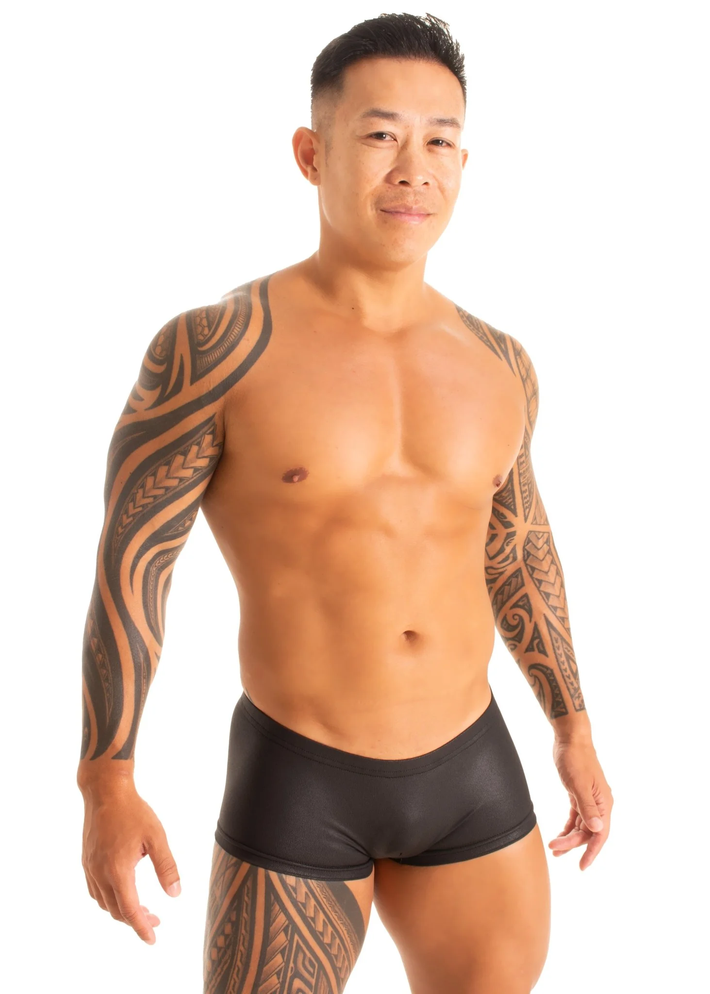 M61 - Mens Low Square Cut Swim Trunks - Metallics