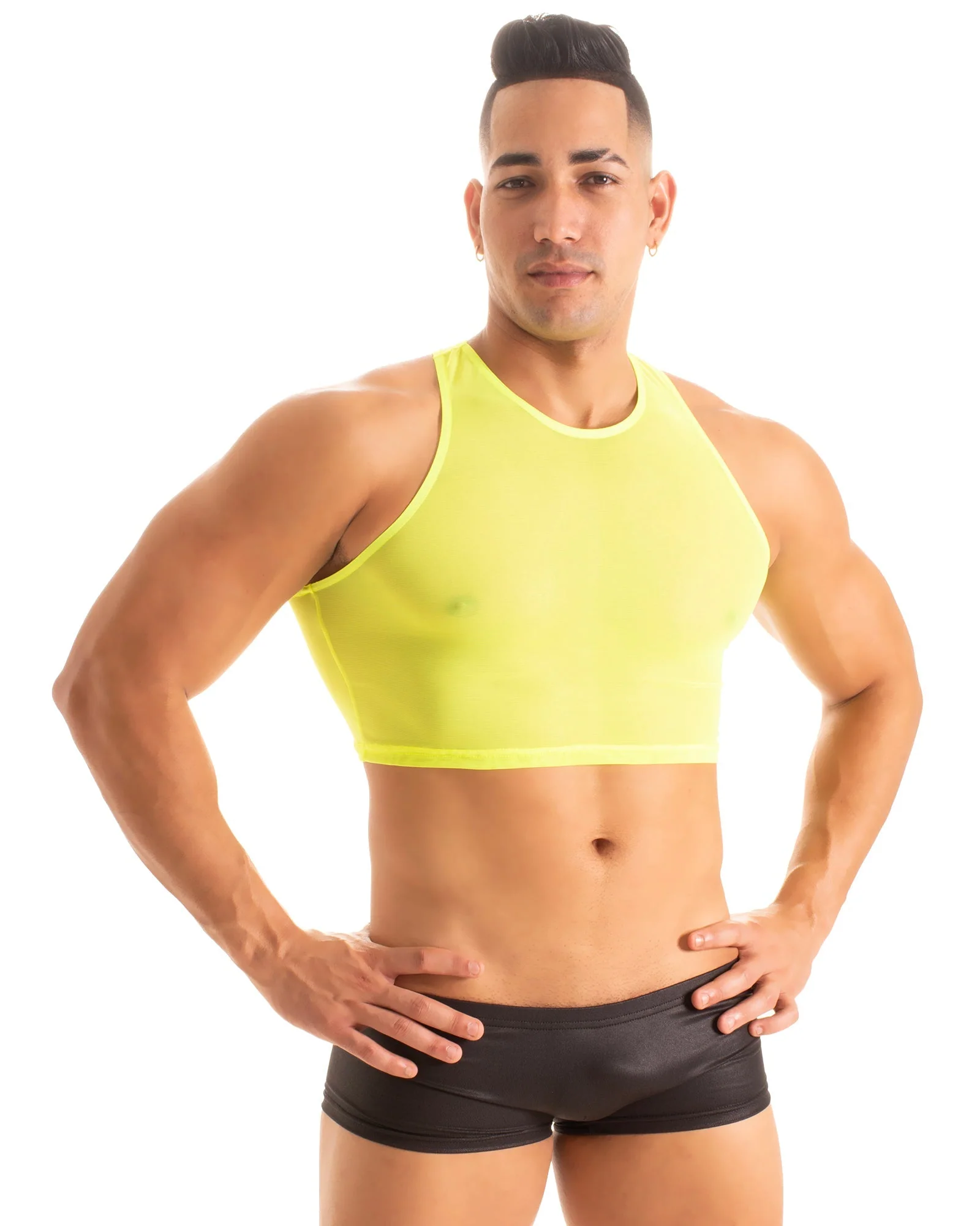 G28 - Men’s Racerback Muscle Fit Cropped Tank - Mesh - Image 8