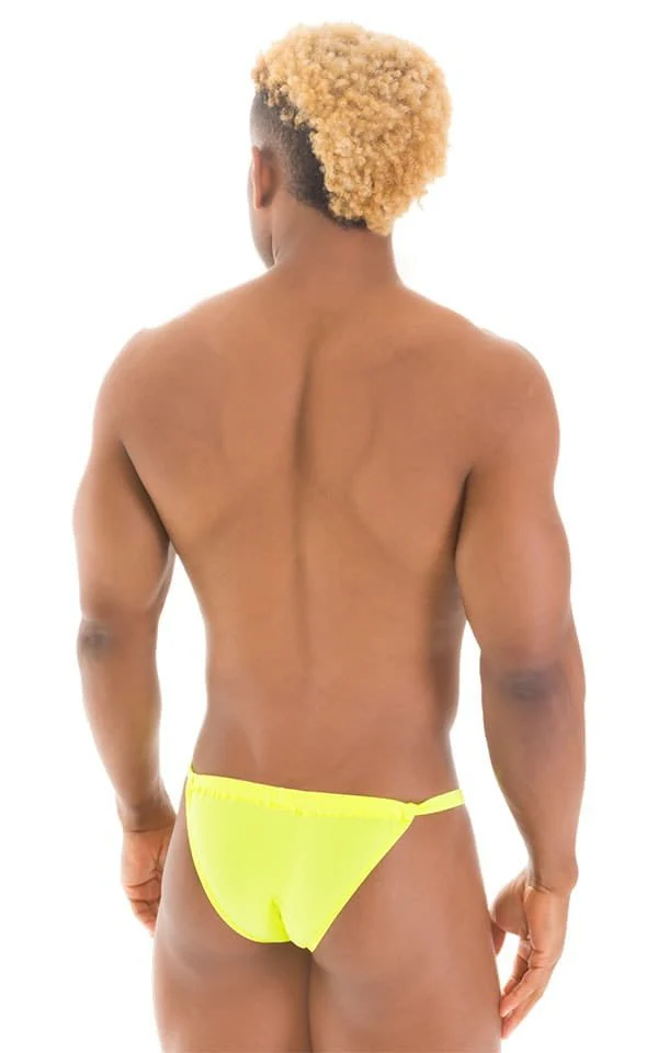 M90 - Mens 4 way Adjustable Micro Bikini Tanga - Solid Sheer Semi Sheer - Image 3