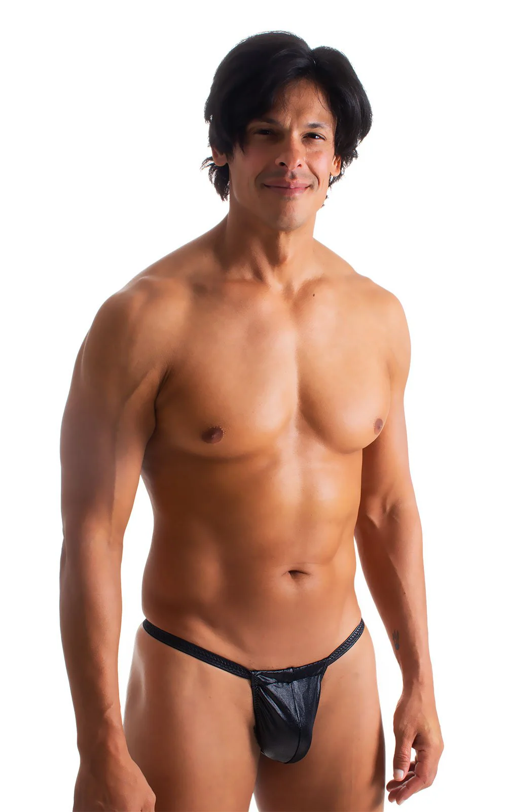 M90 - Mens 4 way Adjustable Micro Bikini Tanga - Wet Look - Image 7