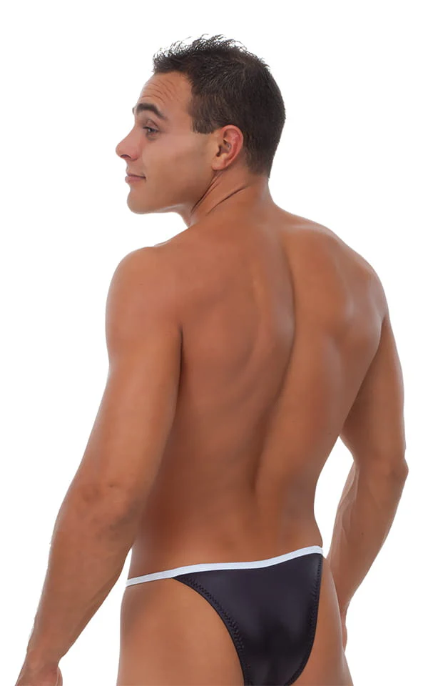 M33 - Mens Banded High Cut 1/2 Back Bikini - Wet Look - Image 2