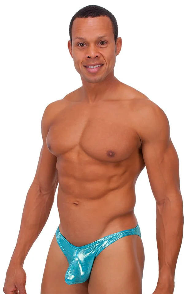 M49 - Mens Exotic Dancer Pistol Bikini with Pouch Enhancement - Metallics