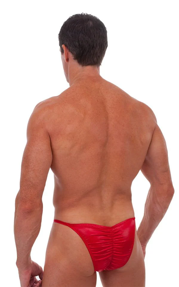 M18 - Mens Fitted Pouch Puckered 1/2 Back Bikini - Metallics - Image 8