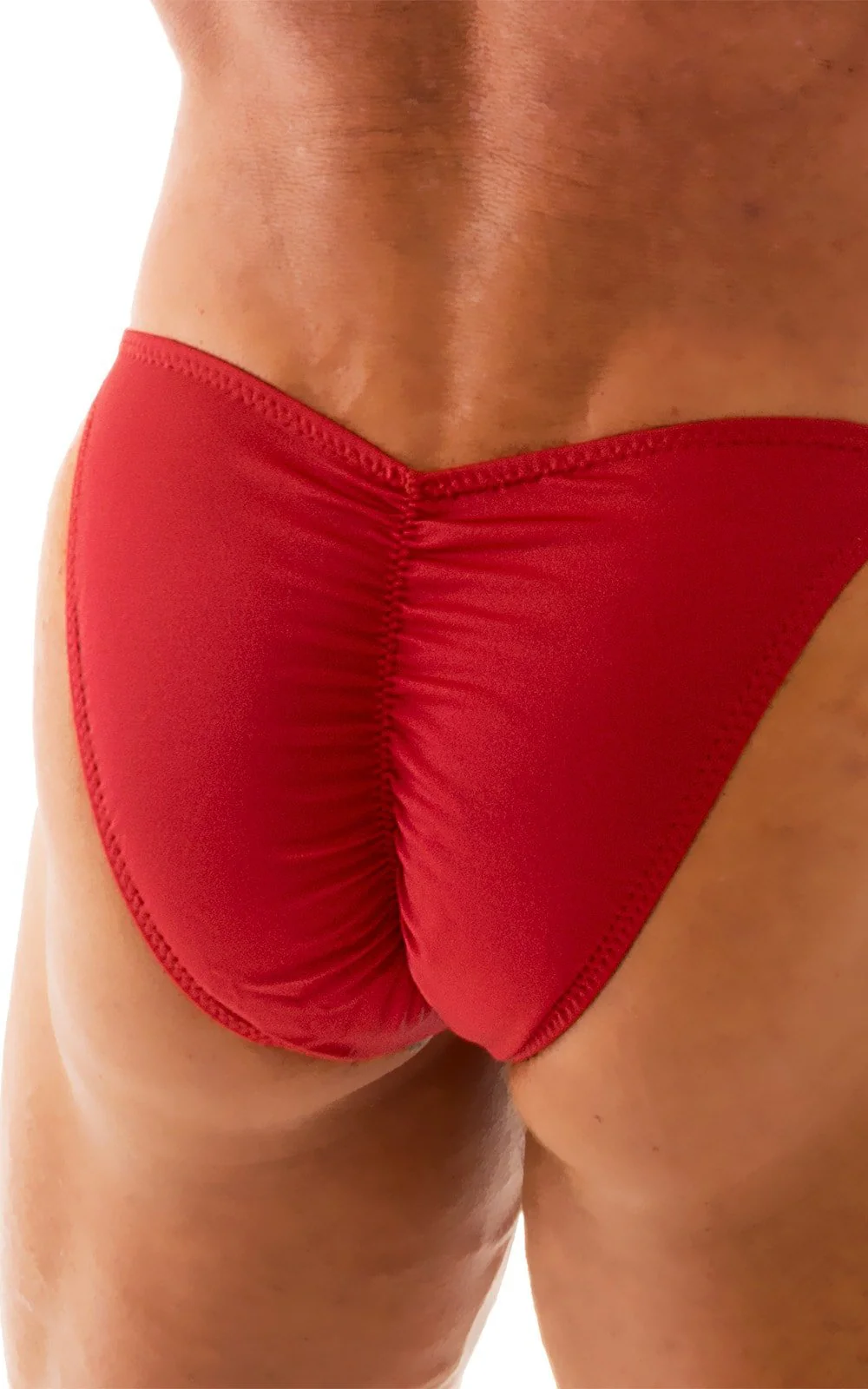 M75POS - Mens Fitted Pouch Puckered Back Posing Suit - Solids - Image 32