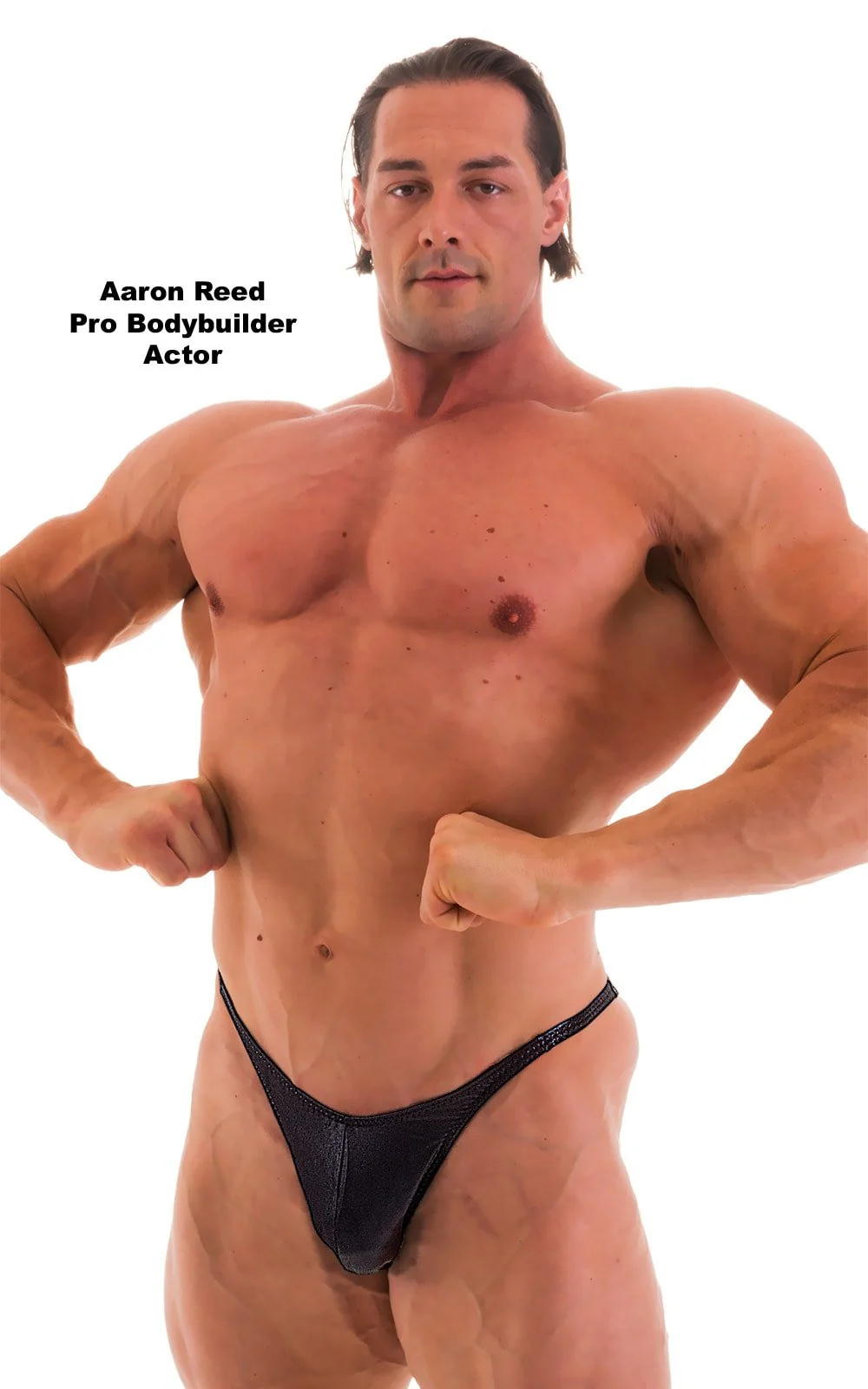 M75POS - Mens Fitted Pouch Puckered Back Posing Suit - Wet Look - Image 7