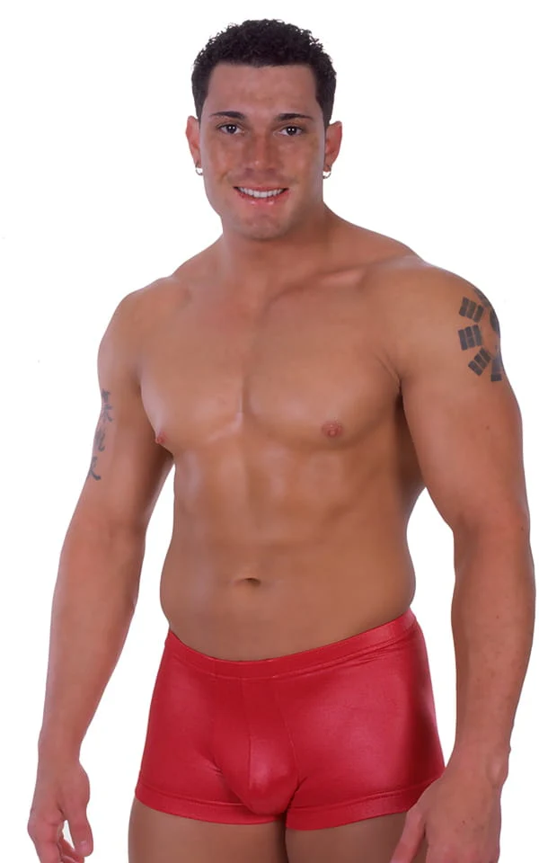 M13 - Mens Fitted Pouch Square Cut Watersport Swim Trunks - Metallics - Image 4