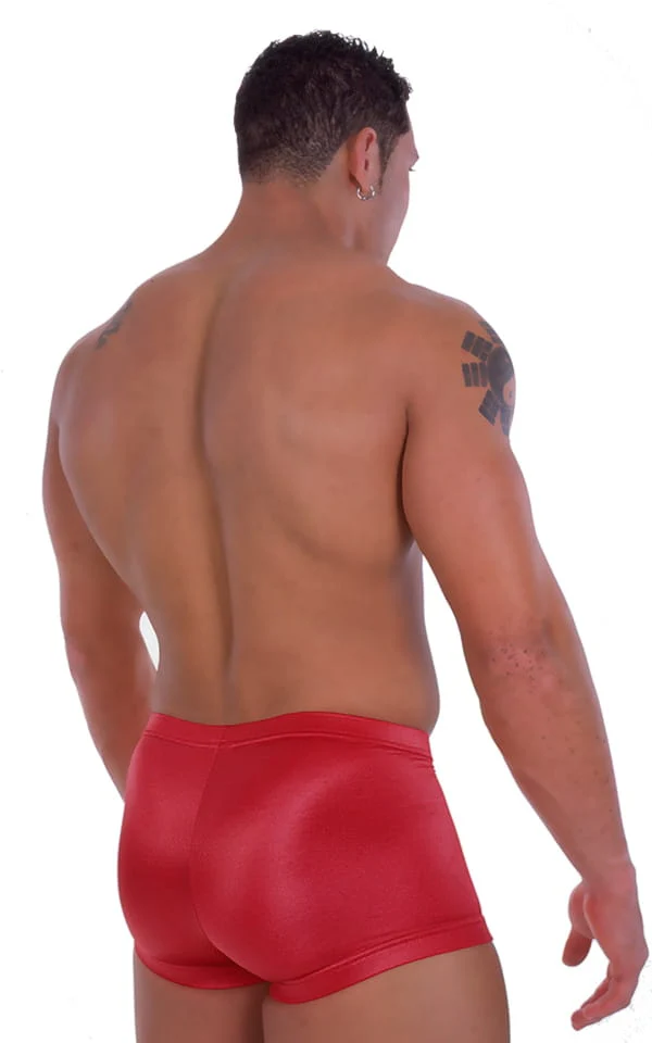 M13 - Mens Fitted Pouch Square Cut Watersport Swim Trunks - Wet Look - Image 5