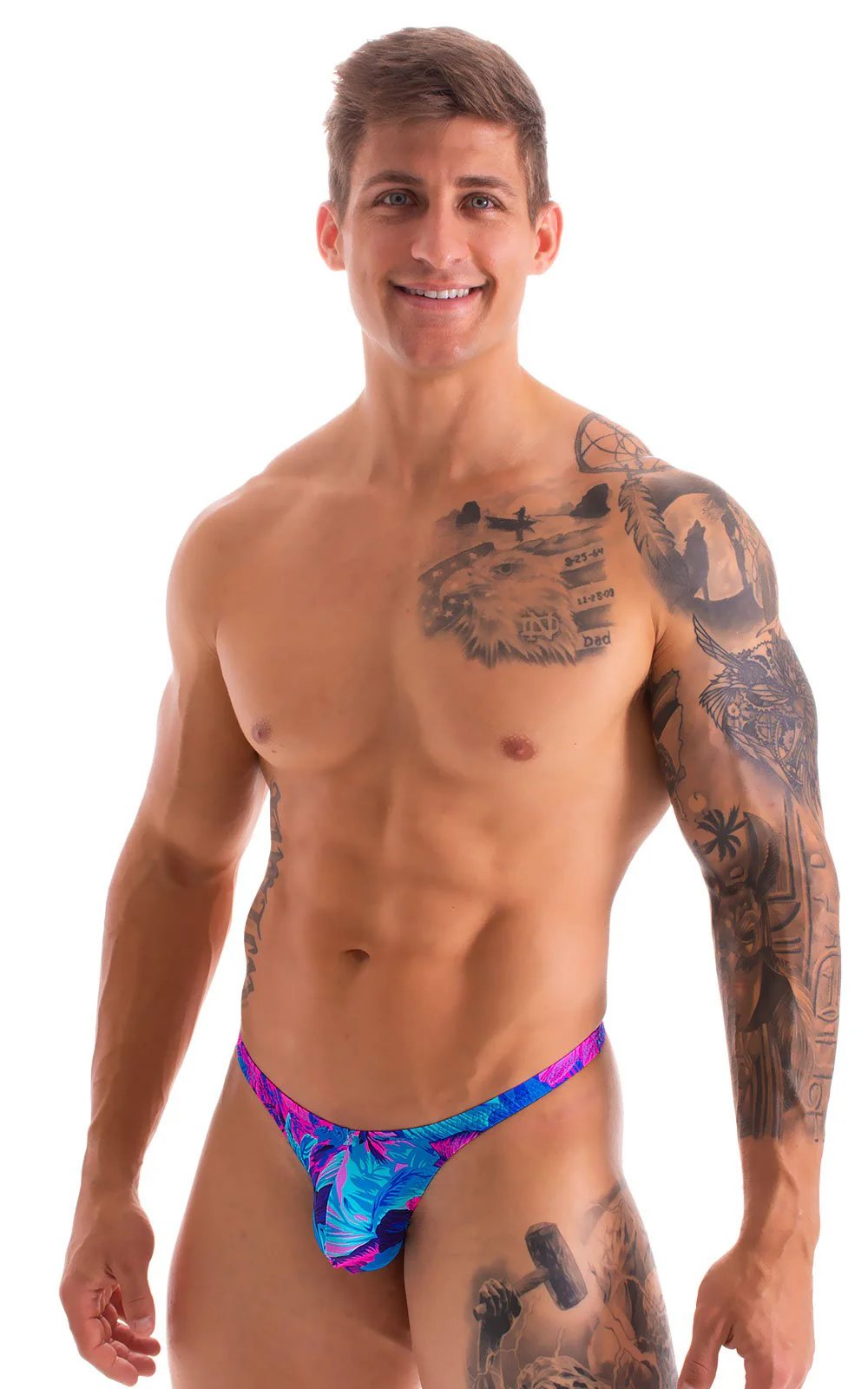 M77 - Mens Micro Pouch Swimsuit Thong - Prints - Image 35