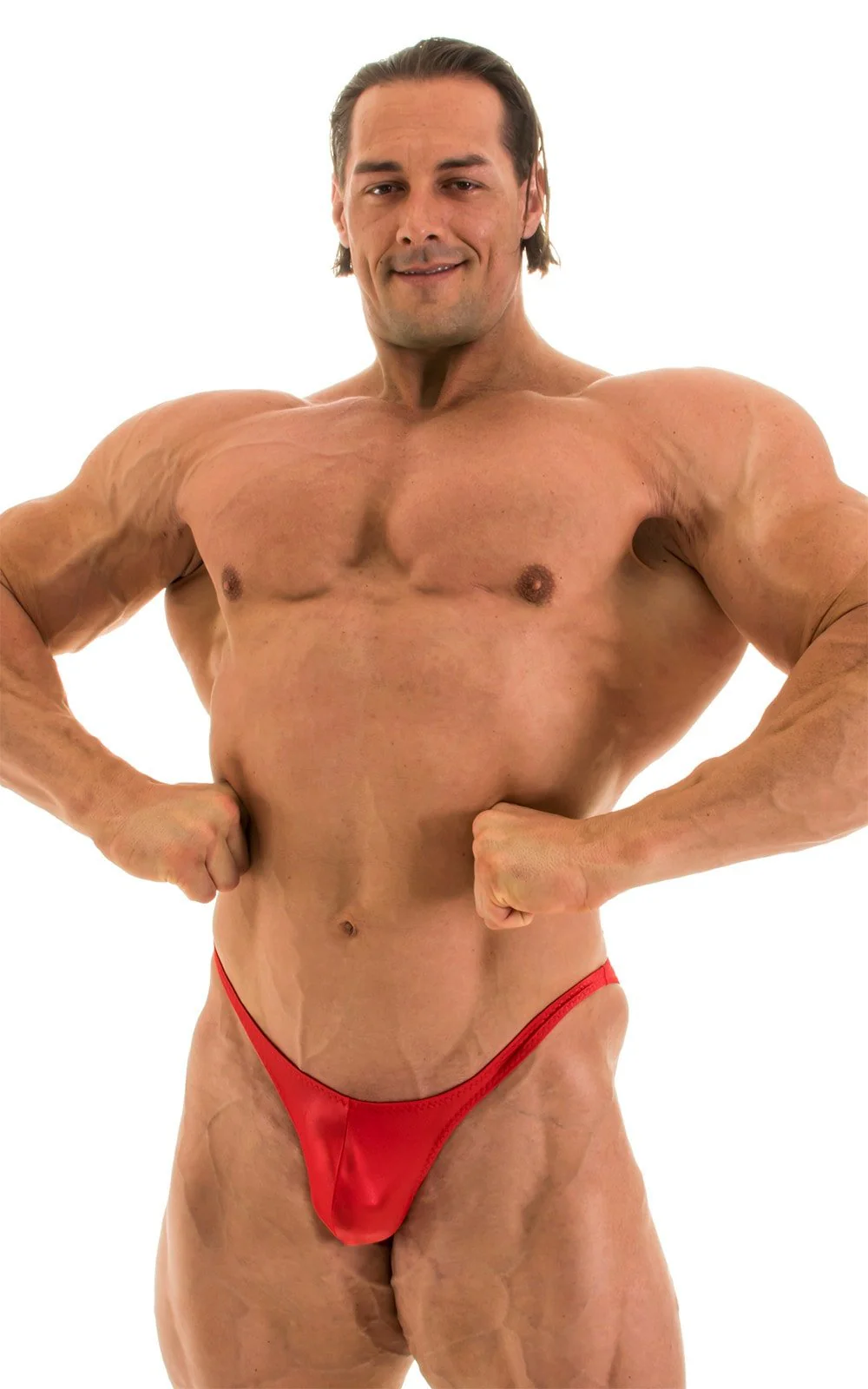 M79POS - Mens Posing Suit Fitted Pouch Puckered Back - Metallics - Image 3