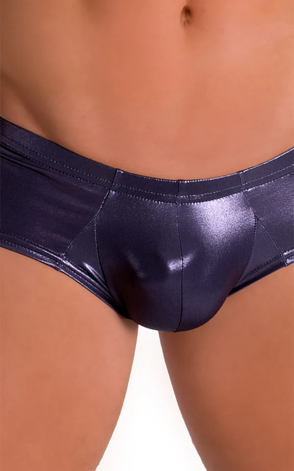 M71 - Mens Pouch Enhanced Micro Square Cut Swim Trunks - Wet Look - Image 10