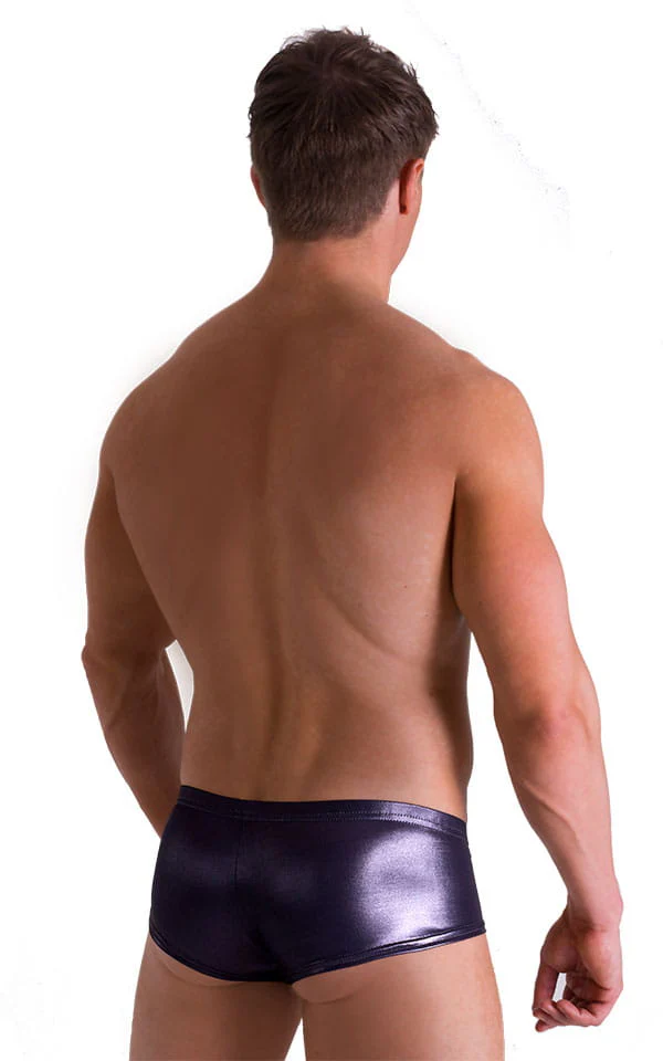 M71 - Mens Pouch Enhanced Micro Square Cut Swim Trunks - Wet Look - Image 9