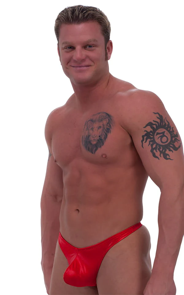 M56 - Mens Pouch Enhanced Pistol Thong Bikini Wet Look