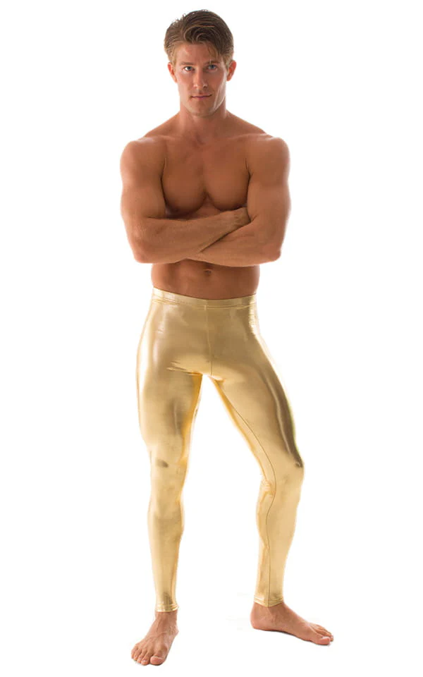 A4M - Mens Regular Waist  Leggings - Wet Look - Image 7