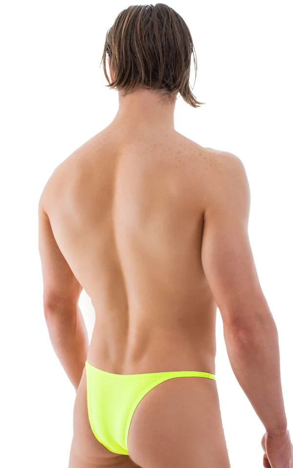 M57 - Mens Skinny Side Skimpy Back Bikini - Solid Sheer Semi Sheer - Image 36