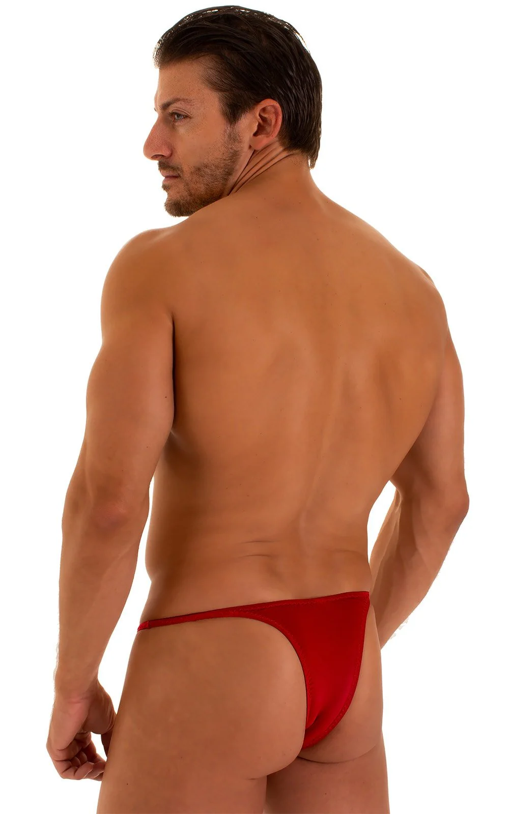 M57 - Mens Skinny Side Skimpy Back Bikini - Solid Sheer Semi Sheer - Image 44