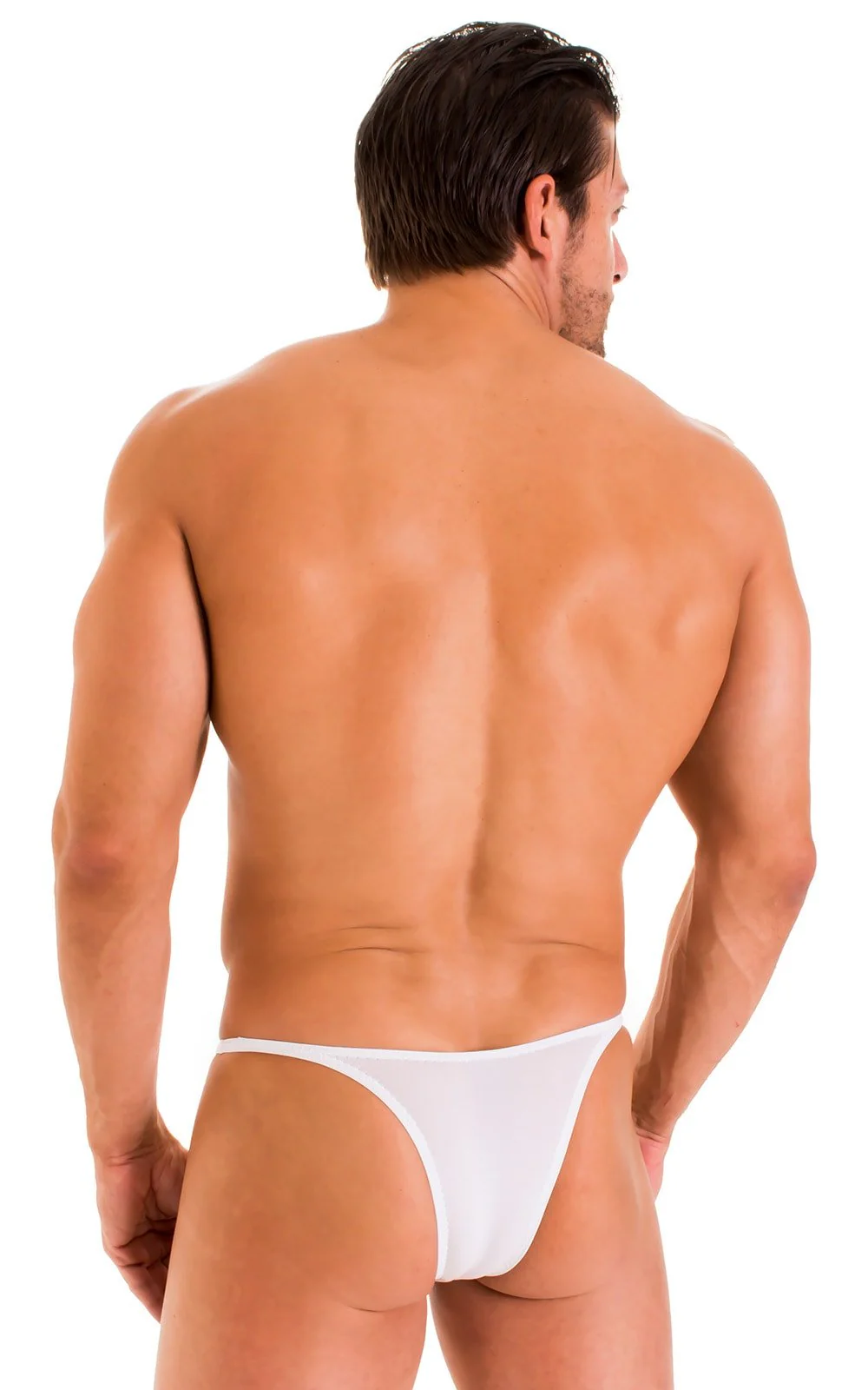M57 - Mens Skinny Side Skimpy Back Bikini - Solid Sheer Semi Sheer - Image 48