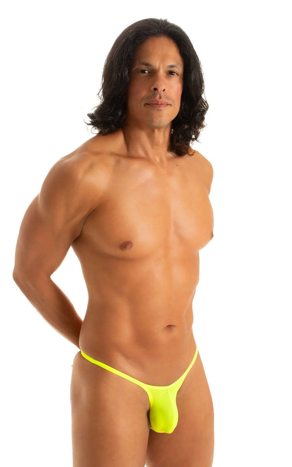 M57 - Mens Skinny Side Skimpy Back Bikini - Solid Sheer Semi Sheer - Image 53
