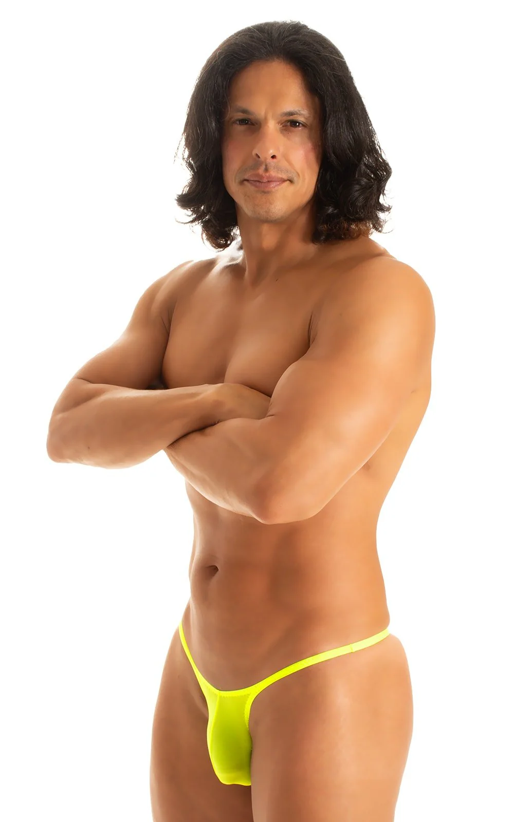 M57 - Mens Skinny Side Skimpy Back Bikini - Solid Sheer Semi Sheer - Image 55