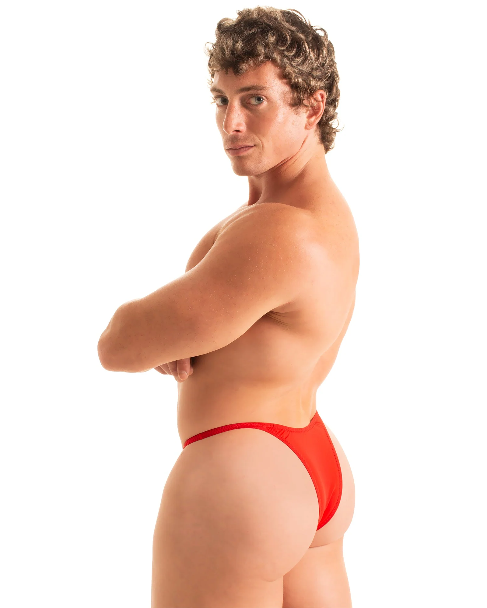 M57 - Mens Skinny Side Skimpy Back Bikini - Solid Sheer Semi Sheer - Image 6