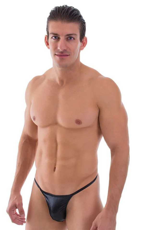 M25 - Mens Skinny Side Smooth Pouch Swim Thong - Wet Look