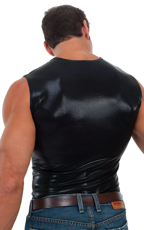 G20 - Mens Sleeveless Muscle Tee - Wet Look - Image 4