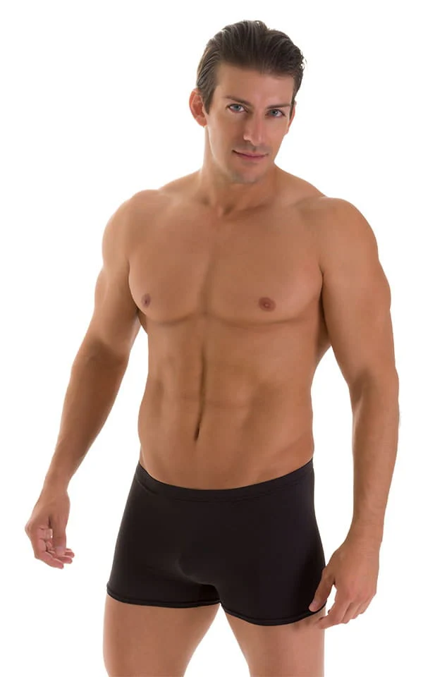 M43 - Mens Square Cut Swim Trunks - Solid Sheer Semi Sheer