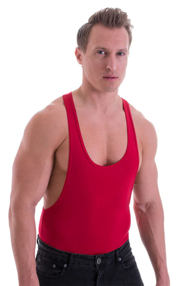 G27 - Mens String Tank Gym Tee - Solid Sheer Semi Sheer
