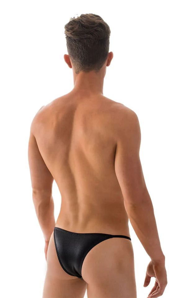 M29 - Mens Super Low Tiny Bikini - Wet Look - Image 2