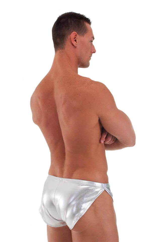 A14 - Mens Swimsuit Cover Up Split Running Shorts - Metallics - Image 11