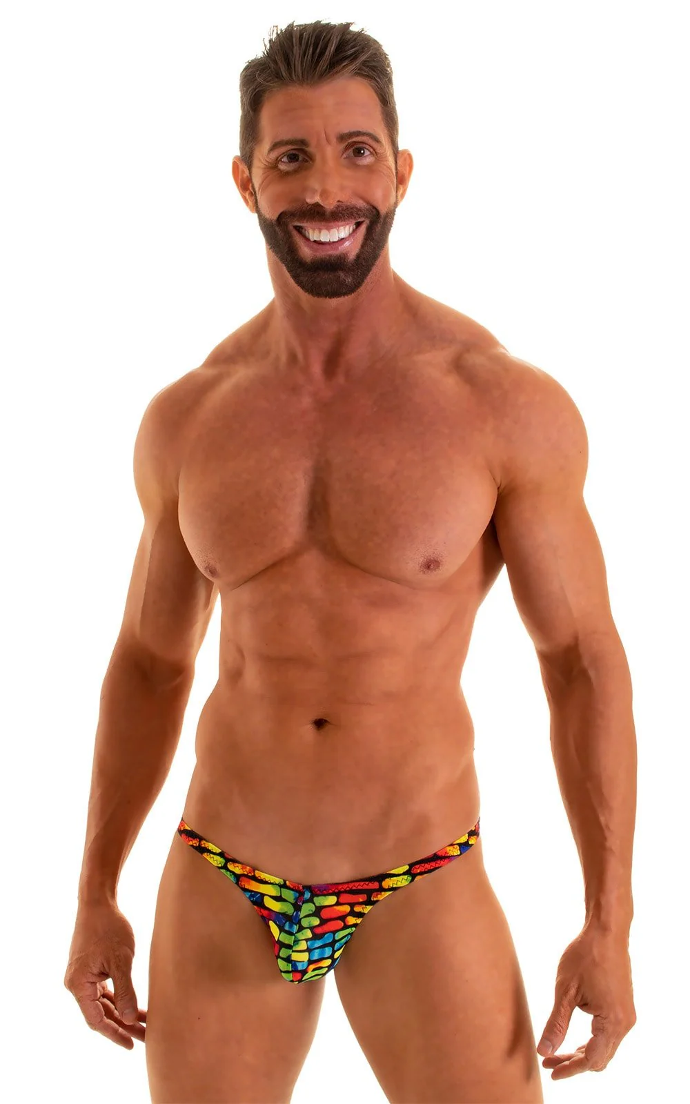 M84 - Mens Tanga Cheekini Bikini - Tan Through