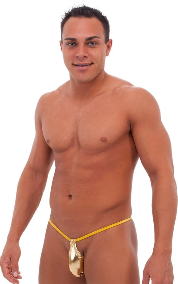 M52 - Mens Teardrop G String Swimsuit - Metallics