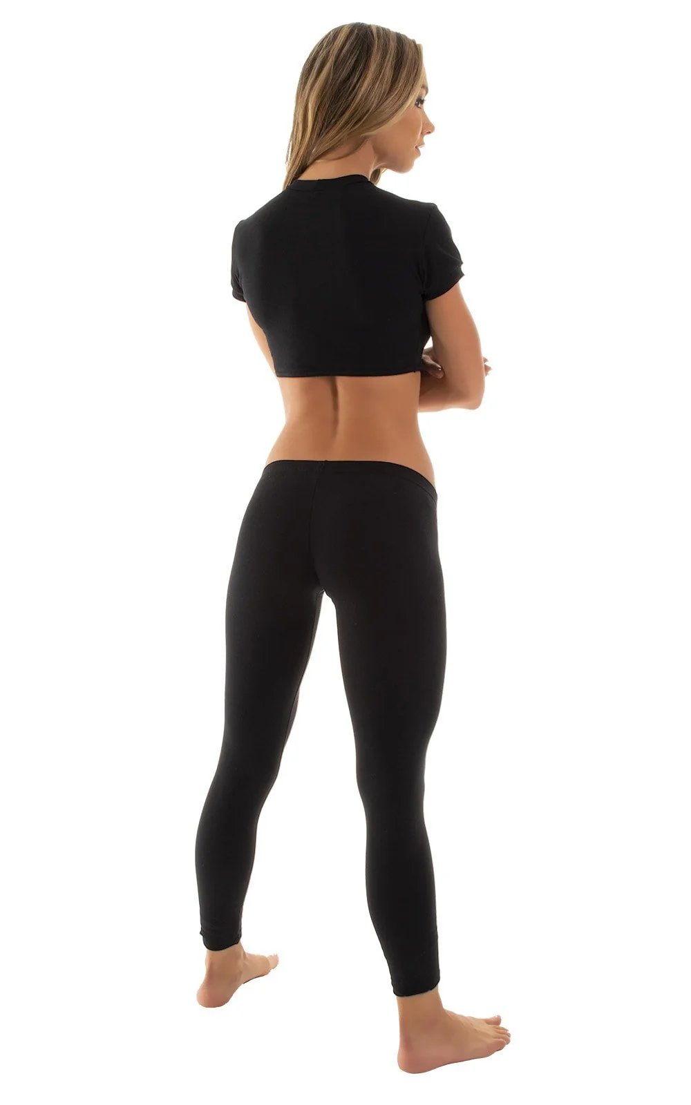 A19 - Womens Super Low Rise Fitness Leggings - Solids - Image 5